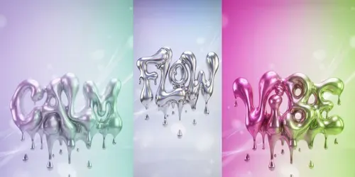 Liquidy Typography Phone Posters generated by gemini-image