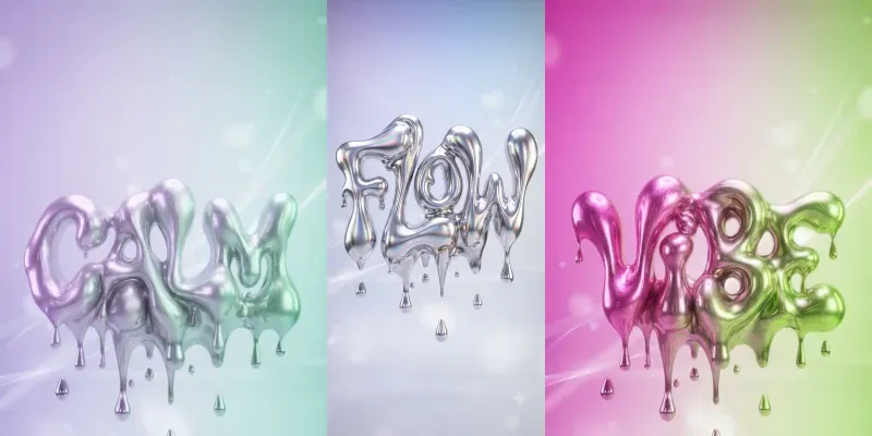 Liquidy Typography Phone Posters generated by undefined