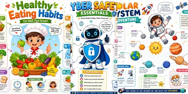 Premium Kids Educational Infographics generated by undefined