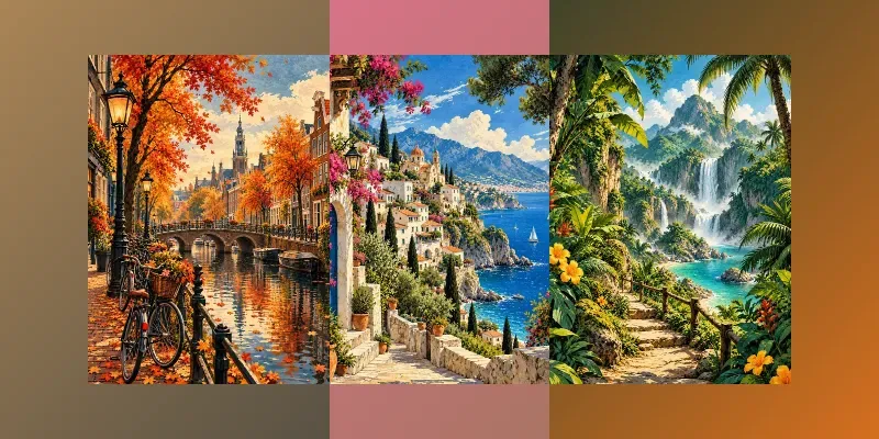 Inkbound Travel Poster Scenes