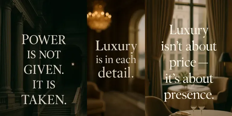 Cinematic Luxury Quote Posters generated by undefined