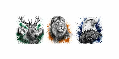 Wildlife Watercolor Ink Art Prints generated by chatgpt-image