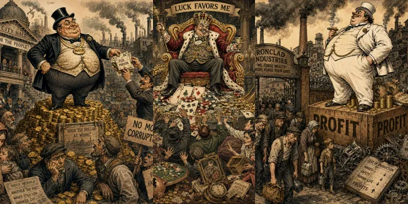 Vintage Satires Of Wealth Power generated by undefined
