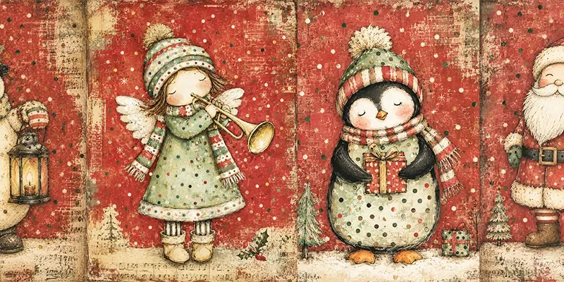 Cute Christmas Character Junk Journals generated by undefined