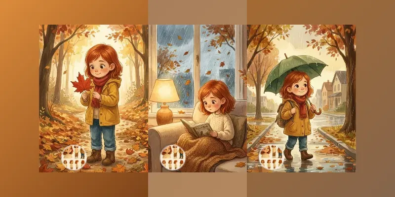 Autumn Childrens Book Illustrations generated by undefined
