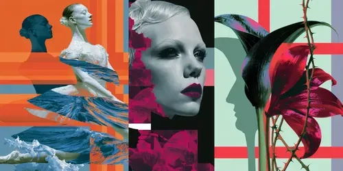 Glitch Geo Colorblock Vapor Editorials generated by midjourney