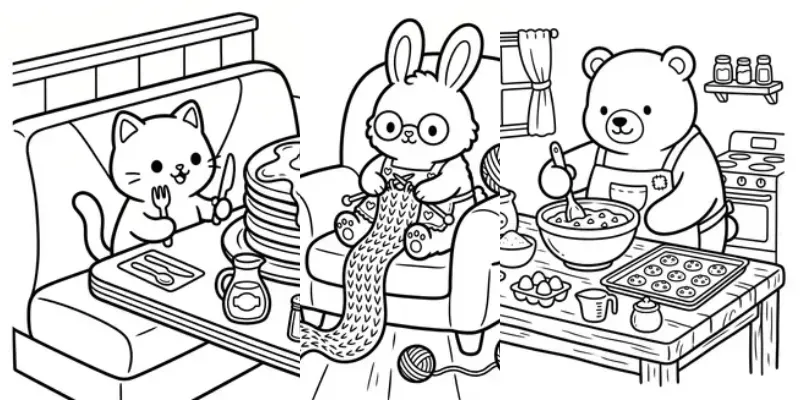 Cozy Kawaii Coloring Pages generated by undefined