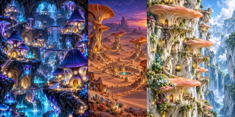 Enchanted Mushroom Village Worlds