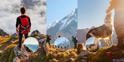 Hiking Epic Cinematic Zoom Out Shots generated by veo