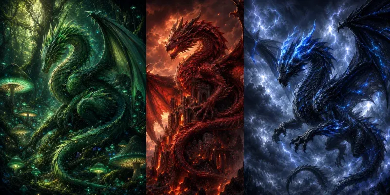 Dragon Fantasy Creature Concept Art generated by undefined