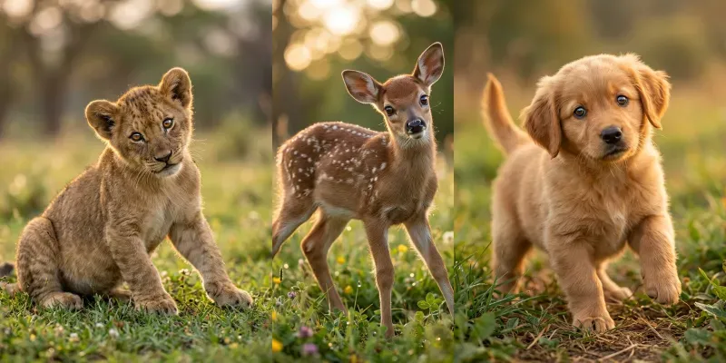 Ultrareal 3D Photos Baby Wild Animals generated by undefined