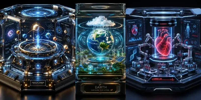 Futuristic Crystal Data Worlds generated by undefined