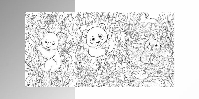 Enchanted Woodland Animal Coloring Pages generated by undefined