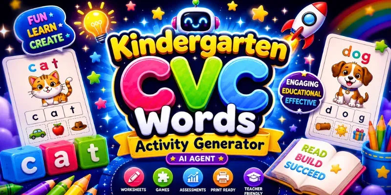 Kindergarten CVc Word Activity Generator generated by undefined