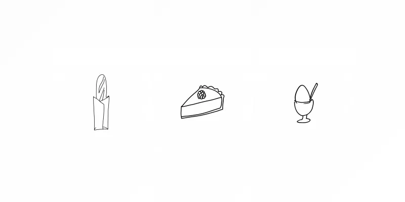 French Bistro Handdrawn Food Icons
