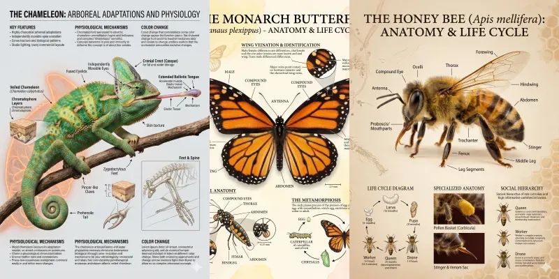 Bioeducational Wildlife Poster Art generated by undefined