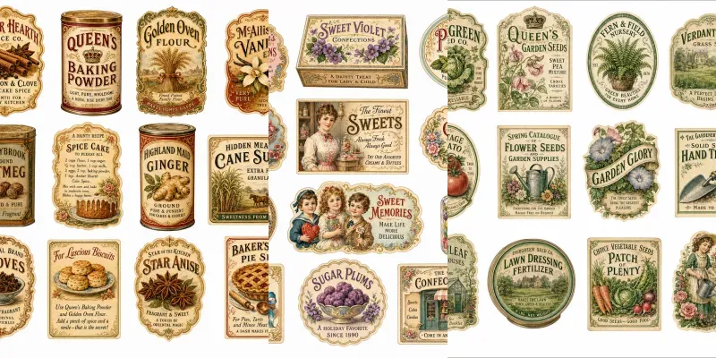 Vintage Trade Card Ephemera Sheets generated by undefined