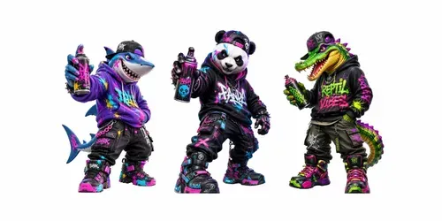 3D Radical Animal Mascots generated by chatgpt-image