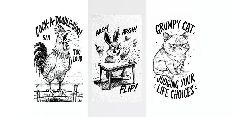 Expressive Ink Sketch Comedy Characters generated by undefined