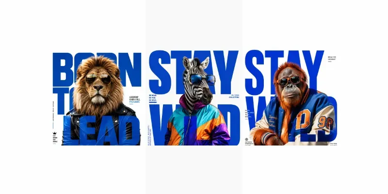 Bold Animal Typography Posters generated by undefined