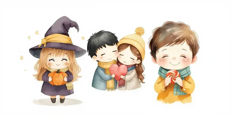 Soft Pastel Cute Character Illustrations generated by undefined