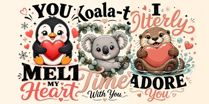 Cute Animal Pun Love Designs Sets generated by undefined