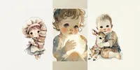 Whimsical Vintage Characters grok-image prompt mini thumbnail
