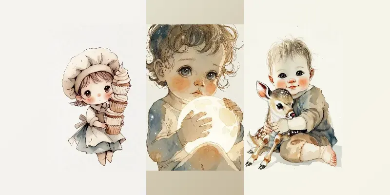 Whimsical Vintage Characters generated by undefined