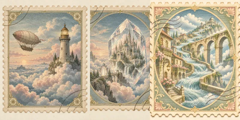 Impossible World Stamp Art Prints