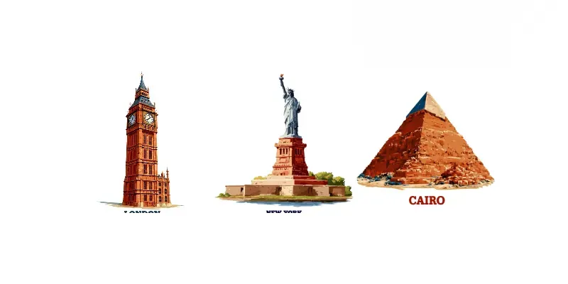 Clean Landmark Travel Stickers generated by undefined