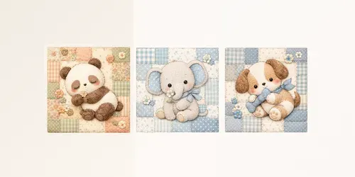 Handmade Quiltstyle Animal Illustrations generated by chatgpt-image