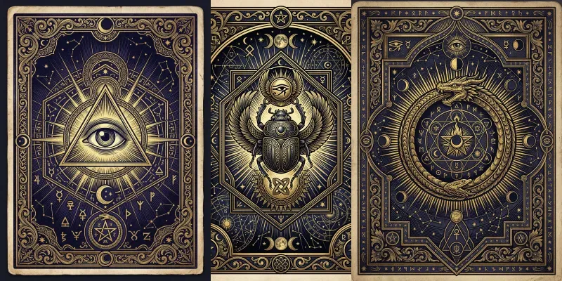 Vintage Occult Tarot Engravings generated by undefined