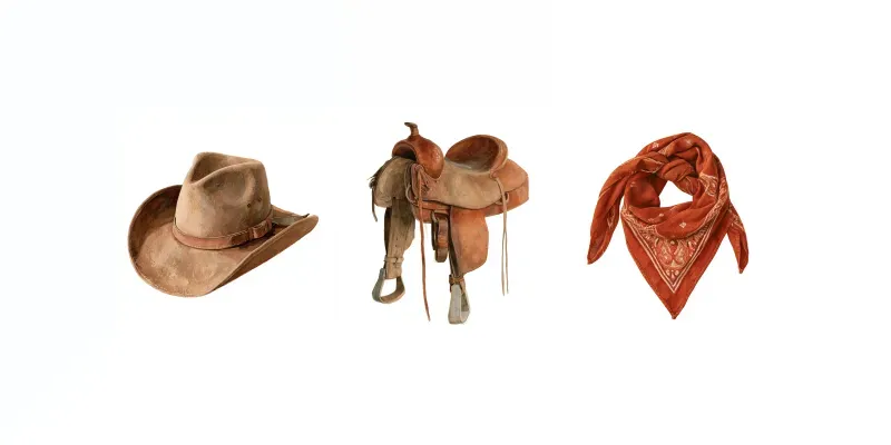 Rustic Cowgirl Ranch Accessories Clipart generated by undefined