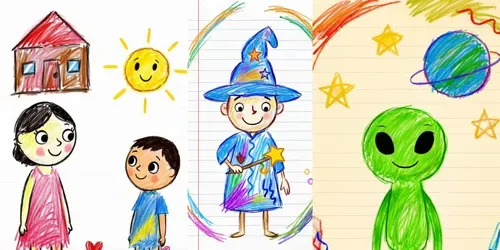 Kids Crayon Drawing Animations generated by grok-video