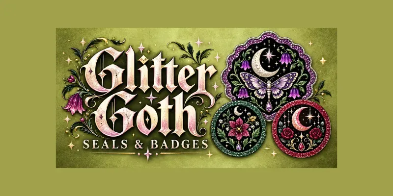 Glitter Goth Seals Badges