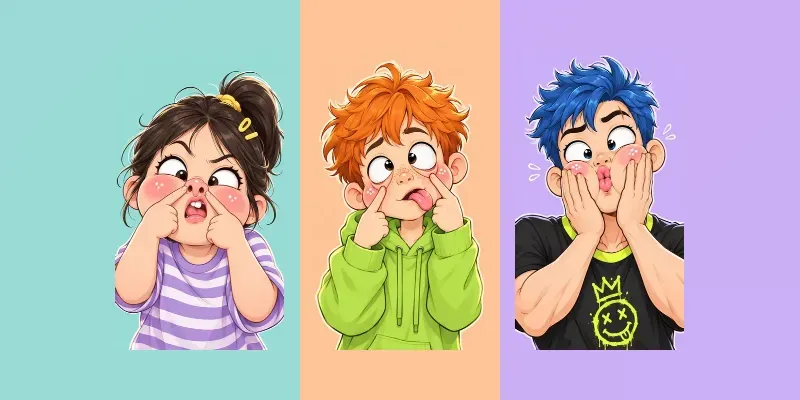Webtoon Goofy Expression Characters generated by undefined