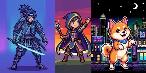 Customizable Pixel Art Characters generated by gemini-image