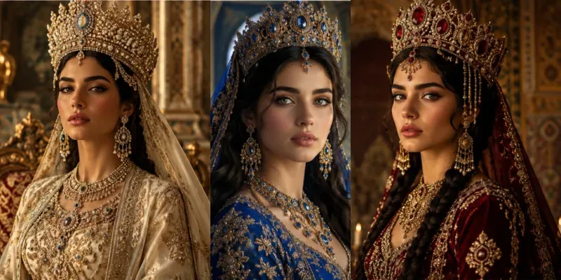 Royal Persian Queen Portraits generated by undefined