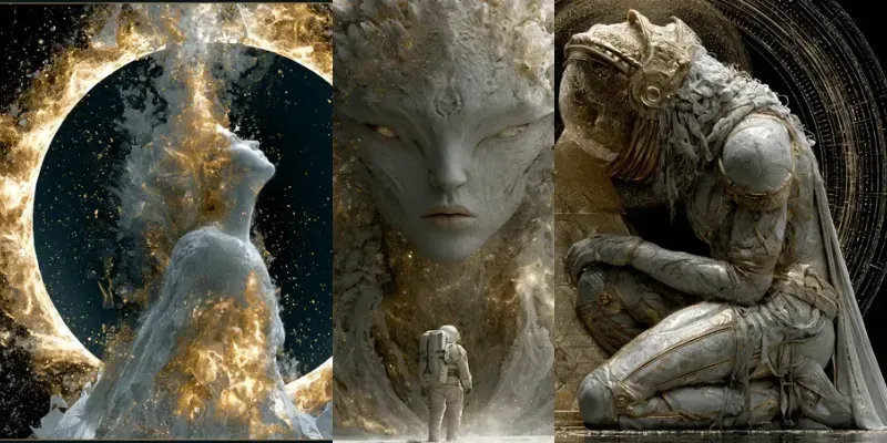 Cosmic Divine Alien Collages generated by undefined