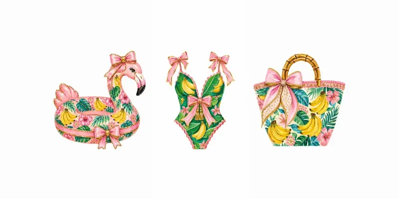 Tropical Chic Summer Gouache Cliparts generated by undefined