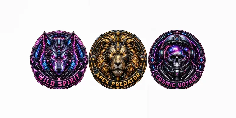 Epic Mythical Emblem Typography generated by undefined