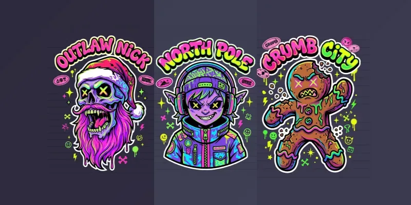 Y2k Streetwear Christmas Vectors