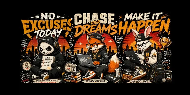 Urban Hustle Mascot Tshirts generated by undefined