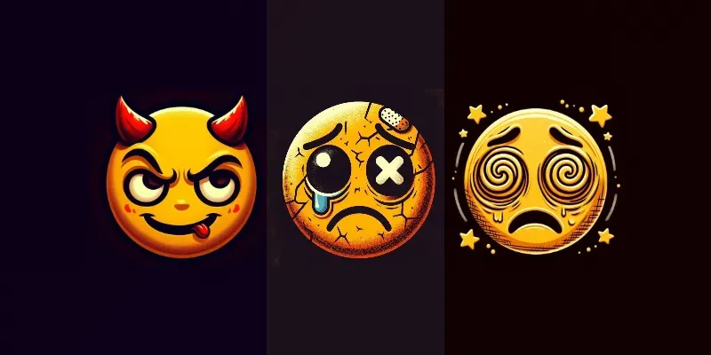 Cartoon Emoji Faces Illustrations generated by undefined