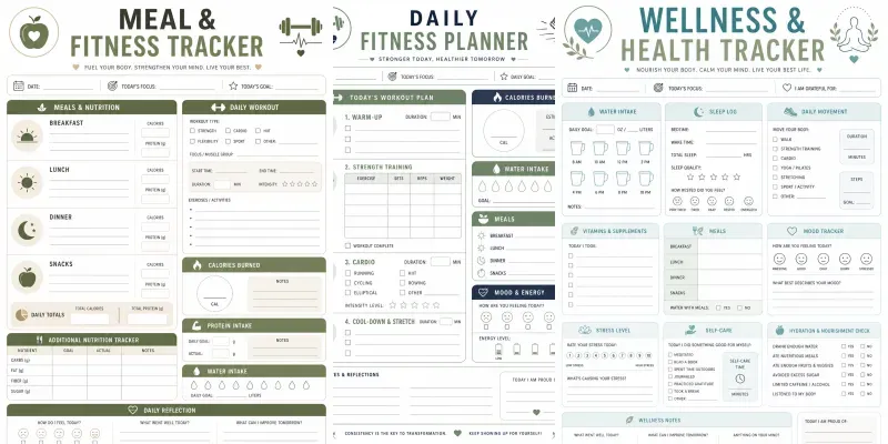 Professional Fitness Health Planners generated by undefined