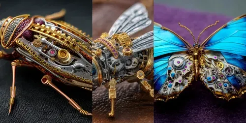Mechanical Jewelry Insects generated by midjourney