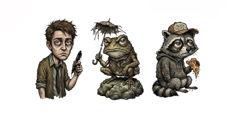 Cynical Character Sticker Generator generated by undefined
