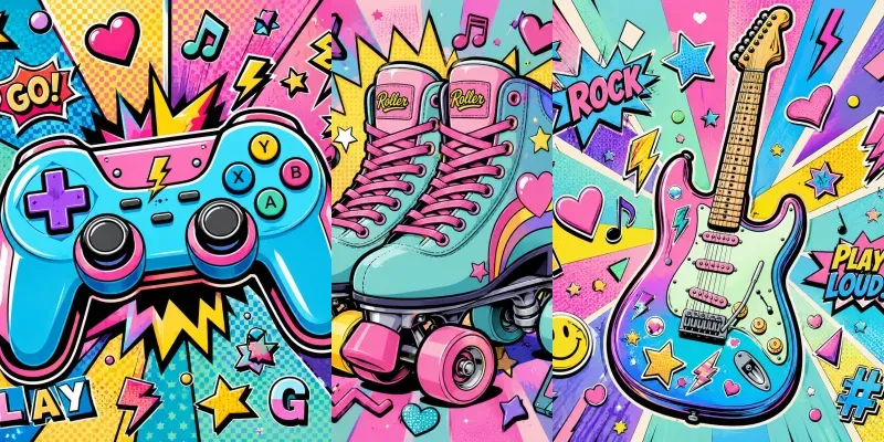 Retro Pop Art Object Collections generated by undefined