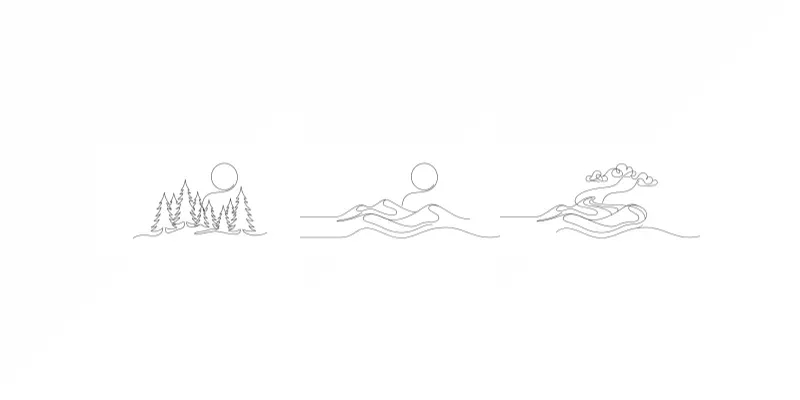 Minimalist Line Art Landscapes generated by undefined