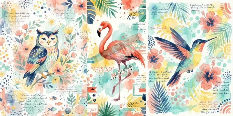 Summer Watercolor Animal Clipart generated by undefined